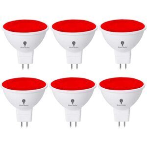 6 Pack LED MR16 Red Light Bulb - 6W (50Watt Equivalent, 24F-164H001
